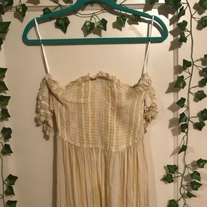 Yellow striped beach coverup